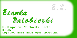 bianka malobiczki business card